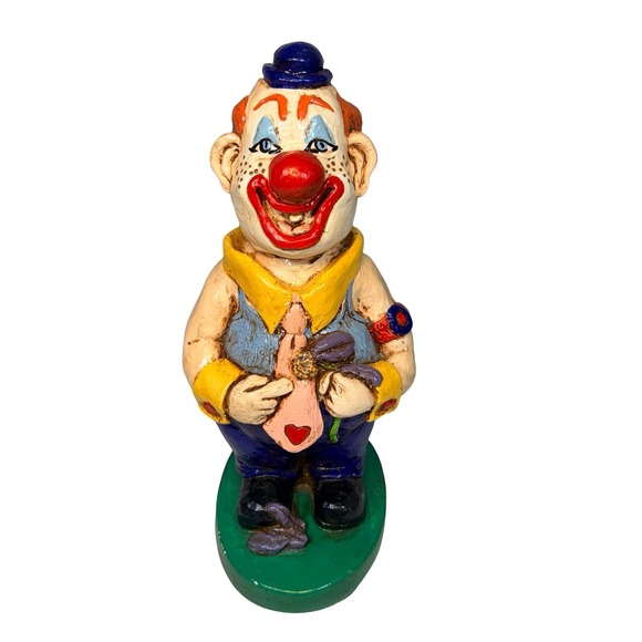 Unbranded Other - Vintage Clown Figurine 1979 Folk Art MCM Rare Collectible Hand Painted Ceramic
